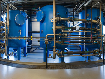 Completed pump station at a facility